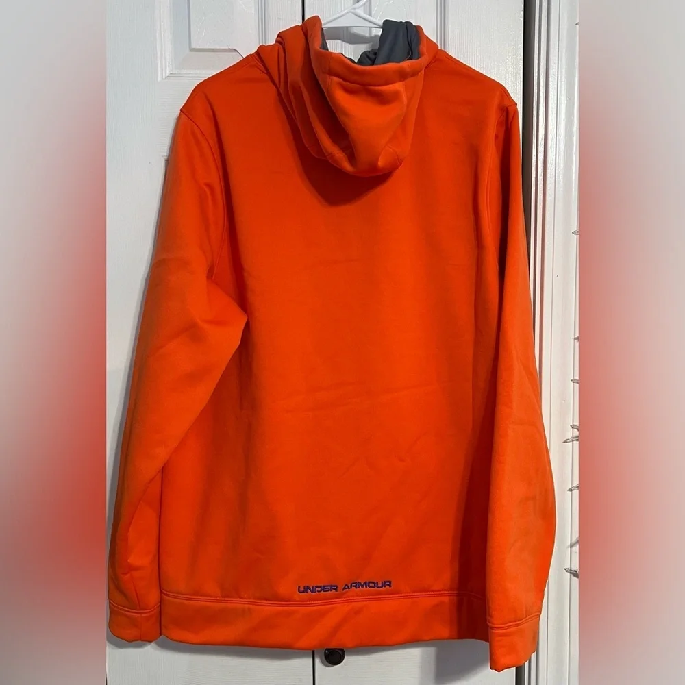 Men’s Under Armour Orange and Blue Pullover Storm Hoodie Size Large